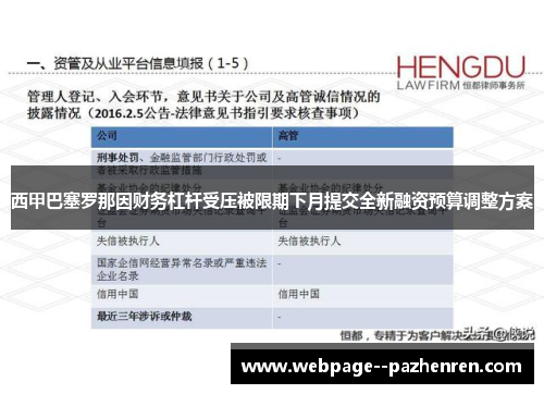 西甲巴塞罗那因财务杠杆受压被限期下月提交全新融资预算调整方案